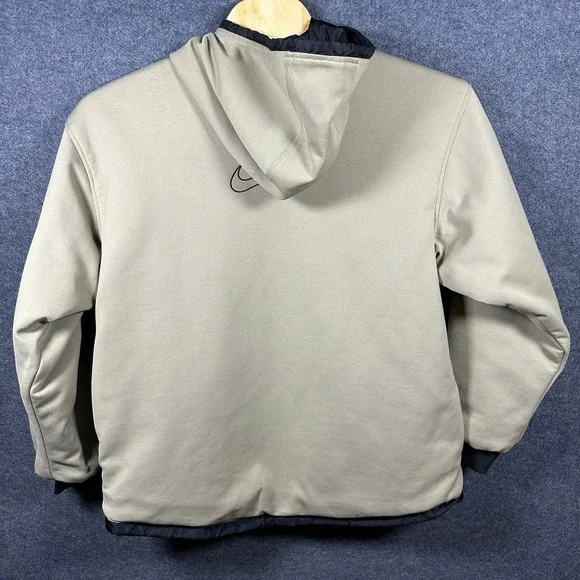 Vintage Y2K Nike Men's M Black Tan Reversible Therma-Fit Jacket Nylon Fleece - Picture 4 of 16